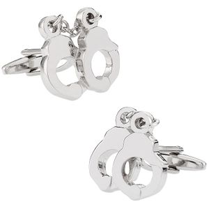 Policía Plata Esposas Gemelos de Cuff-Daddy