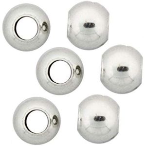 Plata de ley sin costuras, espaciador suave de cuentas de metal para pendientes, pulsera, collar, tobillera, llavero, joyería, artesanía, suministros,
