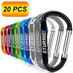 Juego de 20 mosquetones de aluminio con forma de D