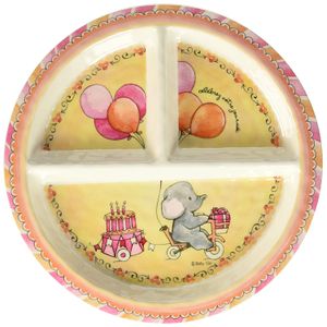 Bebé CIE celebrer votre Journee 'Celebrar Su día' Round Textured sectioned Plato, multicolor
