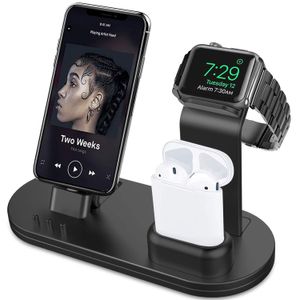 OLEBR Soporte de carga para iWatch 4 iWatch Soporte de carga para AirPods, iOS Watch Series 4/3/2/1/AirPods/iPhone Xs/X Max/XR/X/8/8Plus/7/7 Plus/6S/6