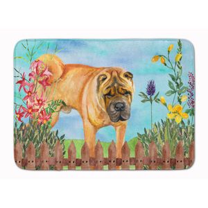 Caroline 's Treasures Shar Pei primavera alfombrilla de piso, 19" x 27", multicolor