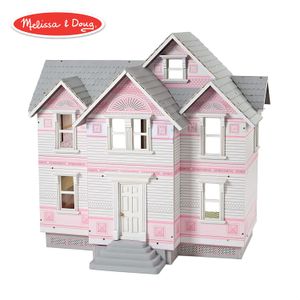 Melissa & Doug Victorian Dollhouse, Dolls & Dollhouses, Detailed Illustrations, Robusto construcción de madera, 29,5" H x 28" W x 18" L
