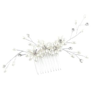 Colecciones de Rosemarie Mujer nupcial peine de pelo vidrio e imitación de perla floral Spray