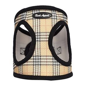 Corteza Appeal Malla Paso En Arnés, XX-Small, Tan Plaid