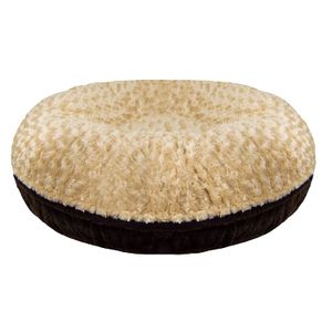 BESSIE AND BARNIE Signature Camel Rose/Godiva Brown Extra Plush Faux Fur Bagel Pet/Dog Bed (Multiple Sizes)