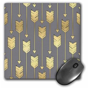 Gris y Oro Flechas Patrón – Alfombrilla de mouse, 8 por 8 inches (MP _ _ _ _ _ _ _ _ _ _ 219529 _ _ _ _ _ _ _ _ _ _ 1)