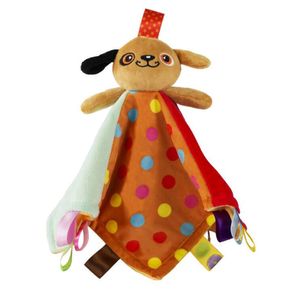 Manta de seguridad para bebés Taggies con relleno de animales, color marrón, juguetes para perros y cachorros para niños de 0 a 3 años