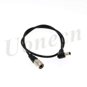 Cable de alimentación ángulo recto DC a 4 pines Hirose macho para dispositivos de sonido 633/644/688 para zoom F8