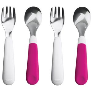 Tenedor y cuchara Set, 2 unidades), Rosado