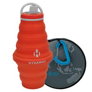 HYDAWAY Hydration Travel Pack | 25 oz Collapsible Water Bottle with Spout Lid and Compact Travel Case with Carry Clip