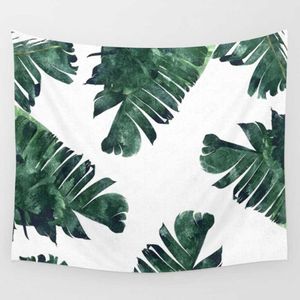 Tapiz colgante artístico para pared con estampado de hoja de plátano, decoración de recámara