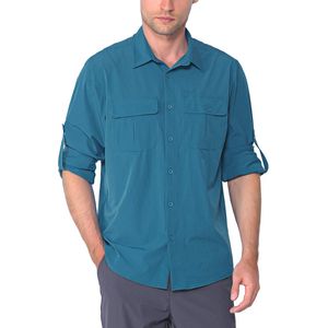 Nonwe Camisas de senderismo y acampada enrollables de manga larga de secado rápido para hombre
