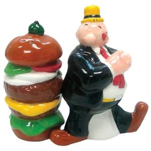 Westland Giftware Popeye Wimpy magnético y hamburguesa Salero y pimentero Set, 3 – 3/4-Inch