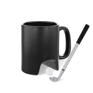 3 pieza Executive mesa Juego de taza de café de golf Creative regalo negro