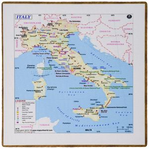 3dRose LLC - Alfombrilla de ratón (8 x 8 x 0,25 pulgadas, mapa del día moderno de Italia (mp_109161_1)