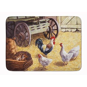 Tesoros de la caroline bdba0339rug gallo y gallinas de pollos en la granero alfombra de piso 19 x 27 multicolor