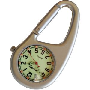 Mosquetón reloj con esfera brillante