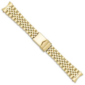 Jubilee estilo Solid Link metal Watch Band – oro – 20 mm