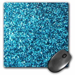 3dRose LLC 8 x 8 x 0.25 inches Alfombrilla de mouse, color azul con purpurina sintética Foto de Glittery textura tiene una apariencia brillante Bling