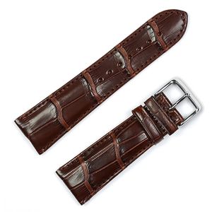 Genuine Alligator Watchband café 18 mm reloj de banda por DeBeer