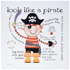 Stupell Wall Art Decor Look Like A pirata Placa