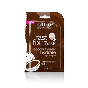 Alba Botanica Fast Fix Sheet Mask, hidrato de agua de coco (paquete de 8)