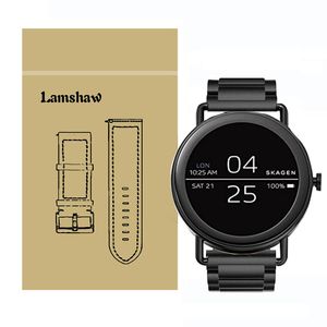 Correa de repuesto de acero inoxidable para Skagen Falster Band, correas de repuesto para Skagen Connected Falster Smartwatch, negro, (Metal-Black)