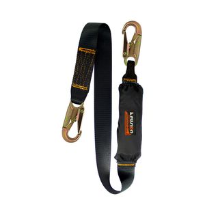 Fusion Climb - Cordón de seguridad para protección contra caídas de 48.0 x 1.8 in, con gancho de acero de 23 kN, color negro