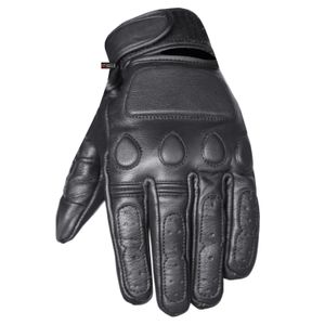 Guantes protectores de piel estilo vintage para hombre, para motocicleta, S, Negro