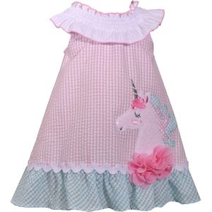 Bonnie Jean - Vestido de unicornio para niña Seersucker (0.0 ft-6 x), Classic