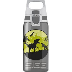 SIGG Viva One Dinos, botella de agua para niños, polipropileno, sin BPA, color gris oscuro