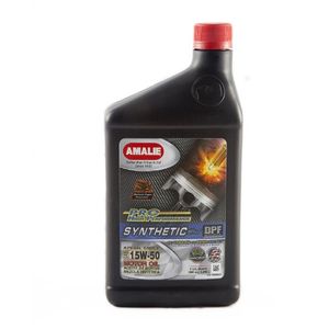 Amalie 160756365612PK 15W50 Aceite de motor de mezcla sintética de alto rendimiento Pro 1 paquete de 1 botella de cuarto de galón