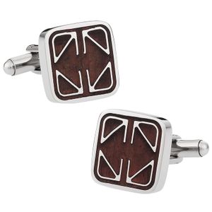 Cuff-Daddy Exclusivo Diseñador Gemelos (Acero Inoxidable y Madera de Cerezo con caja de presentación