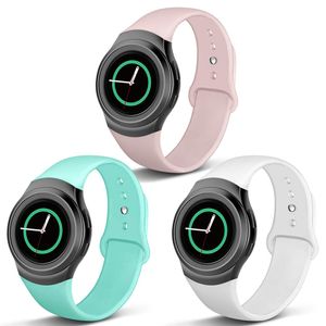 NAHAI Compatible with Gear S2 Band, 3 Packs Soft Silicone Straps Sport Bands Adjustable Replacement Wristband Watch Bracelet for Samsung Gear S2 Smart