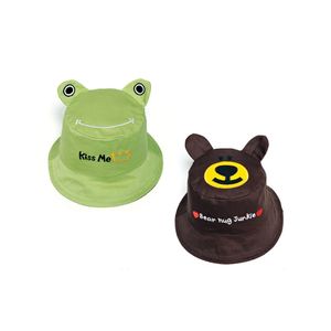 Luvali Reversible sobreros para el sol para niños, factor de protección solar 50+., L / 2-4 años, Frog/Bear