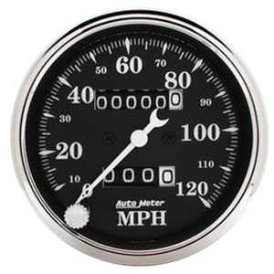 Auto Meter 1796 Old Tyme Negro Mecánico Velocímetro