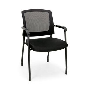 Silla de oficina con respaldo de malla, color negro