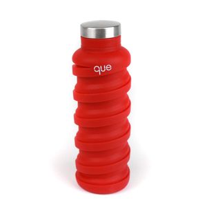 Botella Que. Diseñada para viajes y para el exterior. Botella de agua plegable. Silicona con calidad alimentaria/libre de BPA/ligera/Ecoamigable. 20 o