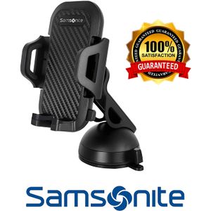 Samsonite SA5964 \ Soporte de teléfono para coche \ Uso en salpicadero o parabrisas \ Funciona con o sin funda \ Universal – Compatible con todos los