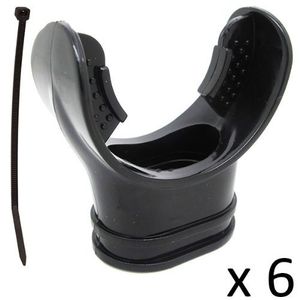 Scuba Choice Scuba - Boquilla de buceo con regulador de pulpo negro (6 piezas) perfecta para buceo y buceo