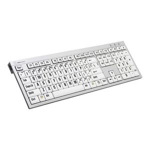 LogicKeyboard xlprint PC Slim Line Teclado con impresión grande, color negro sobre blanco