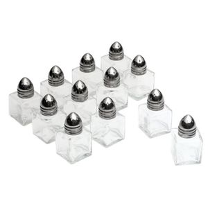 Tablecraft Productos Mini Salero y pimentero, Conjunto de 6 Salero y pimentero (12 Total pimentero), 12-pc., Transparente