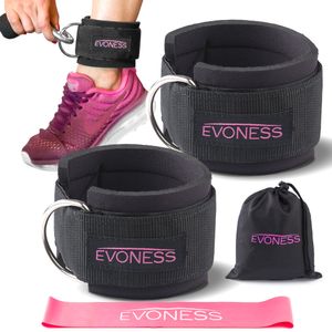 Tobillo Correas para máquinas de Cable y resistencia banda Plus – Bolsa Premium Correa de tobillo Attachment para levantamiento de pesas y entrenamien