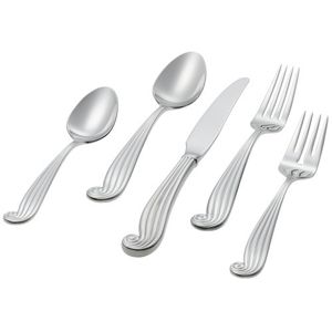 Ginkgo Internacional Lamer Acero Inoxidable cubiertes Set, servicio para 4, Plateado