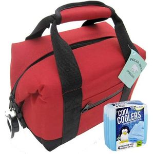 Polar Bear Coolers Nylon Series Soft Cooler Tote tamaño 6 Pack + Fit & Fresh Cool Coolers Slim Ice 4-Pack Bundle