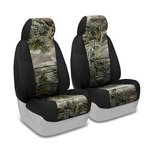 Coverking Front 5050 Bucket Custom Fit funda de asiento para ciertos modelos Dodge Dakota Neosupreme Camo Real Tree Max1 con lados negros