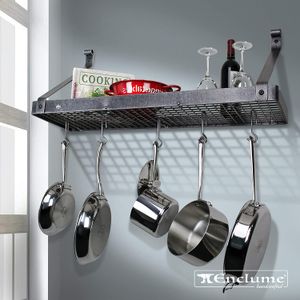 Premier Estantería Pot rack, Contemporáneo, Hammered Steel
