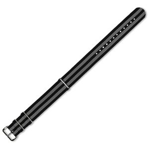 18 mm mod Ballistic Nylon G10 Militar reloj de banda, color negro con rayas, color gris