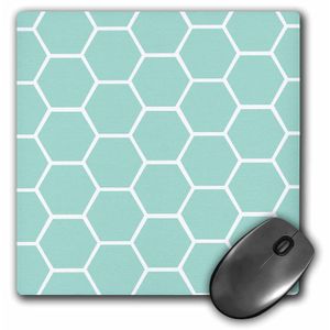 3dRose LLC 8 x 8 x 0.25 inches Mouse Pad, Menta Panal Patrón – Pastel Aqua hexágonos – Luz Azul Turquesa Bee Hive diseño hexagonal (MP _ _ _ _ _ _ _ _